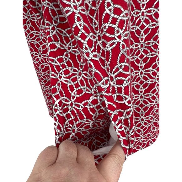 Talbots Hello Saturday Red Rope Print Half-Zip Long Sleeve Pullover Top Size 1X - Picture 3 of 8